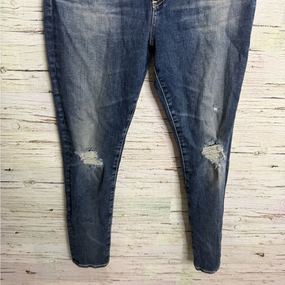 AG Adriano goldschmied Women's Dark Blue Distressed Skinny Jeans Farrah size 27 - Picture 2 of 8